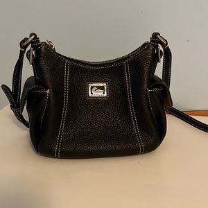 Black leather crossbody bag